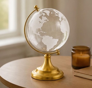 Figura Decorativa de Globo Terráqueo en Latón Dorado con Mapa del Mundo Grabado, Diseño Redondo, Decoración para el Hogar, Estilo Antiguo, Artesanía Metálica - Product Image 5