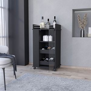 Portabottiglie portabottiglie con porta in vetro e carrelli da Bar funzionali - Product Image 5