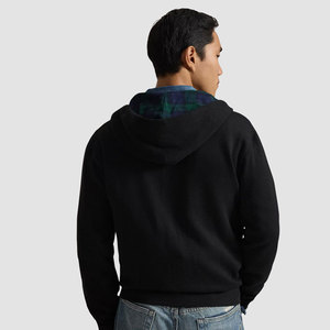 Men's Green Hooded <b>Fleece</b> Zip-Up Sweatshirt Regular Fit Casual Autumn Wear Solid Color Knitted Cotton <b>Jacket</b> - Product Image 4