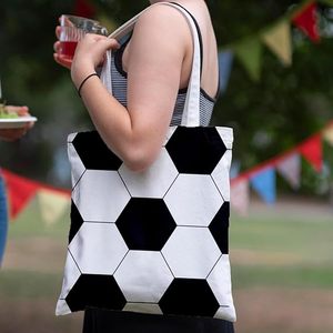Football Soccer <b>Tote</b> Bag Custom Logo <b>Canvas</b> Carry Bag Reusable Lightweight Durable Shopping Gym Travel Accessory - Product Image 2