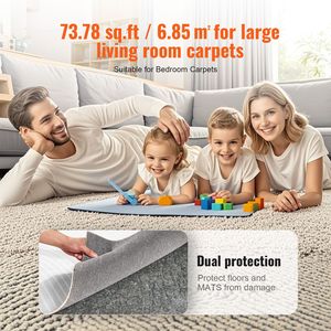 Tappeto Protettivo 8FT X 10FT, Spessore 1/4 di Pollice, Antiscivolo, 100% Poliestere Puro, Cuscinetto per Tappeti 7,8m² Premium per Uso Domestico - Product Image 3