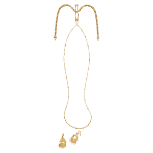 Fine Body Chain with Peacock Jhumka Earrings - Product Image 2