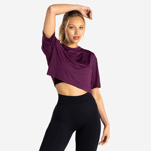 <b>Women</b> Short Sleeve Casual Slim Crop <b>Top</b> T Shirt Breathable <b>Women's</b> O Neck Spring Crop <b>Top</b> t Shirt - Product Image 3