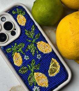 งานฝีมือ NOUSHAD เคสโทรศัพท์ทำมือประดับลูกปัดแก้ว ลายปักครอสติชรูปดอกไม้ ผ้าฝ้ายปักลาย - Product Image 3