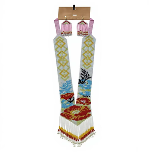 Nouveau design perlé dernière mode collier ras du cou bijoux bohème acrylique perle collier de perles les plus vendus et beaux - Product Image 1