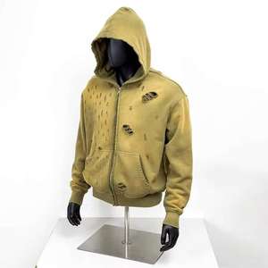 Sudaderas con Capucha Extra Grandes con Logotipo Personalizado, Lavadas al Ácido, Desgastadas, para Hombre, Sudaderas Vintage Rotosas, Sudaderas de Gran Peso al por Mayor - Product Image 1