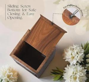 Urna de madera artesanal para cenizas con diseño del Árbol de la Vida para cenizas humanas, tamaño mediano, caja de urna de 9x5.5. - Product Image 5