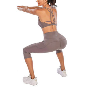 Vêtements de sport sans couture pour femme, leggings de sport capri haute élasticité, vente en ligne, prix raisonnable - Product Image 3