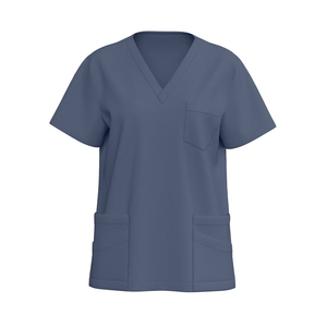 Best Quality Low Price Custom Logo And Solid Color Doctors Hospital Wear Medical <b>Scrubs</b> <b>Top</b> Shirt Supplier - Product Image 1