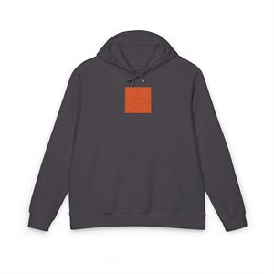 Sweat à capuche surdimensionné personnalisé pour femme, gris et orange, avec imprimé sur la poitrine, en molleton épais de haute qualité - Product Image 1