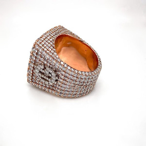 Championship King <b>Iced</b> Moissanite Rhodium Plated Pave Setting Hip Hop Engagement Wedding Anniversary Gifts Special Occasion <b>Ring</b> - Product Image 3