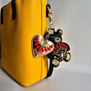 Teddy Bear Bag Charm Bead Embroidery Kit — <b>Keychain</b> DIY Kit - Product Image 2