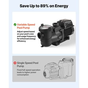 Pompa per Piscina Trifase a Velocità Variabile da 2HP, 145 GPM, Potente Autoadescante per Filtri a Cesto per Piscine Interrate/Fuori Terra - Product Image 2