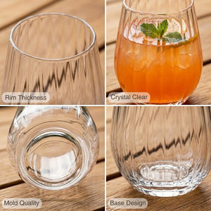 [Holar] Vasos de Agua de Plástico Transparentes de 20 oz con Diseño de Rayas, Hechos en Taiwán, de Alta Calidad, para Fiestas en la Piscina al Aire Libre - Product Image 4