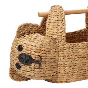 Panier en jacinthe d'eau tressé en forme de paresseux mignon, bac de rangement décoratif pour jouets, panier organisateur de livres pour chambre d'enfant - Product Image 4