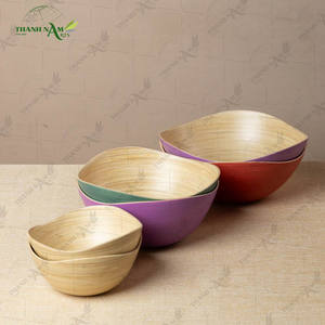 Bol en bambou tissé à la main, bol de service en bambou naturel pour la maison et la cuisine, vaisselle durable - Product Image 4