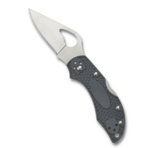 Couteaux de poche pliants à manche gris, lame en acier inoxydable à bord plat et tranchant, avec ouverture par pouce et poignée ergonomique texturée - Product Image 2