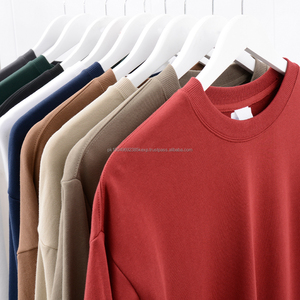 Automne hiver nouveau 350 grammes santé tissu col rond personnalisé col rond hommes sans col populaire logo pull à capuche - Product Image 1