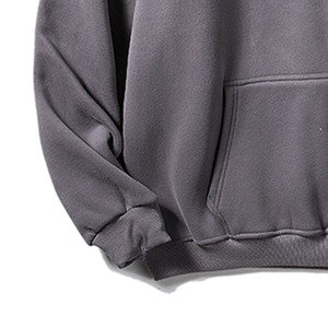 Sweat-shirts à capuche décontractés gris à épaules tombantes, couleurs unies, avec cordon de serrage et poches, coupe oversize - Product Image 5