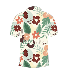 Camisa polo con estampado floral multicolor color crema para hombre, camiseta informal de manga corta a la moda de verano - Product Image 2