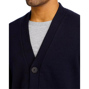 <b>Navy</b> Custom Logos V-Neck Cardigans Full Sleeve Solid Color Acrylic Knit Casual Wear Autumn Winter Sorority Fraternity Sweaters - Product Image 6
