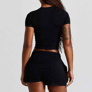 T-shirt pour femme de haute qualité, très vendu, coupe classique, col rond, manches courtes, confortable, en coton/fibre de bambou, léger, pour l'été - Product Image 3
