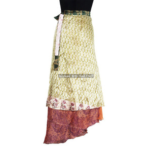 Cover up Wear Vintage Silk Magic 38 Inch <b>Wrap</b> <b>Skirt</b> Halter Tube Dress 2 Layer Reversible Magic Silk Saris <b>Wrap</b> Long <b>Skirt</b> Silk - Product Image 6