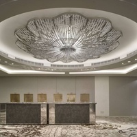 Lustre en cristal contemporain, grand lustre moderne pour salon, hôtel, restaurants