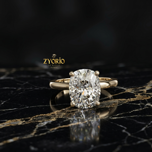Anillo de compromiso solitario con diamante cultivado en laboratorio de corte cojín, oro de 18 quilates, halo oculto, joyería fina - Product Image 2