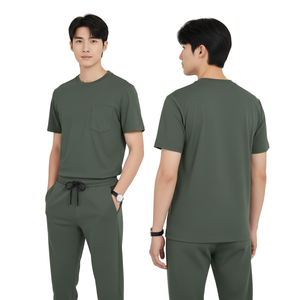 Ensemble de blouses médicales unisexes à manches courtes et pantalon de jogging en Spandex/Coton – Uniforme professionnel pour infirmières et médecins - Product Image 1