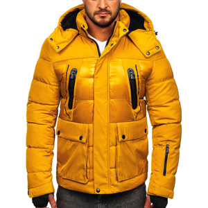 <b>Men's</b> <b>White</b> Puffer <b>Jacket</b> Waterproof Windproof Casual Winter Coat Regular Fit Zipper Closure Solid Color Thick Insulated Quick - Product Image 4