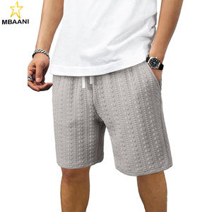 กางเกงขาสั้นลำลองผู้ชาย 7.5 นิ้ว ผ้าถักแบบเคเบิ้ล ร้อยเชือกผูกเอว ยางยืด เหมาะสำหรับฤดูร้อน ชายหาด พักผ่อน และวันหยุด - Product Image 1