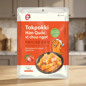 Wholesale O'Food Korean <b>Sweet</b> <b>Sour</b> Tteokbokki 140g | Mild Flavor Instant Rice Cake | Ready-to-Cook Korean Street Food - Product Image 1