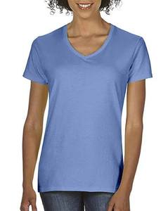 Camiseta STELLAR de 240g, 100% Algodón, Casual, para Oficina, Cuello en V, Azul, Corte Regular para Mujer, Manga Corta de Verano - Product Image 2