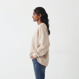 Sweat-shirt ample pour femme, décontracté, 100% polyester, épaules tombantes, style streetwear d'hiver, sweat-shirt pour femmes - Product Image 3