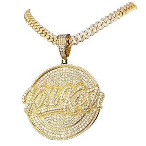 Collier personnalisé avec symbole Hip Hop, lettres gravées, pendentifs et breloques en CZ glacé, bijoux de luxe, bijoux streetwear pour hommes - Product Image 1