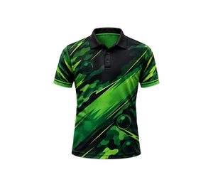 เสื้อโปโลแขนสั้นโพลีเอสเตอร์ถักแบบสั่งทำพิเศษสำหรับ OEM พิมพ์ลายดิจิทัล แห้งเร็ว เหมาะสำหรับการฝึกซ้อมและแข่งขันบิลเลียด - Product Image 2