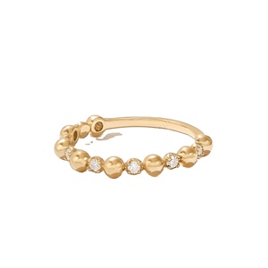 Bandas a juego de apilamiento de diamantes reales minimalistas Alianza de boda de diamantes naturales de oro sólido de 14K a precio de fabricante Anillos de joyería - Product Image 1