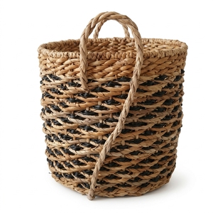 Natural Fiber Storage <b>Basket</b> Elephant Woven Bin Handmade Animal <b>Hamper</b> Balinese Artisan Novelty Organizer Toy Supply Home Decor - Product Image 1