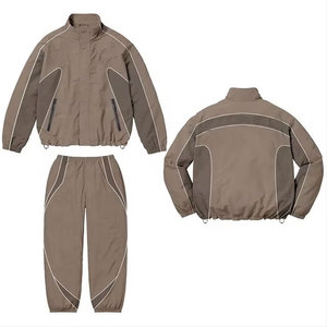 Unisex Black Eco-Friendly Streetwear Tracksuit Solid Lightweight Full-Length Sporty Joggers <b>Zip</b>-<b>Up</b> <b>Jacket</b> Breathable Polyester - Product Image 5