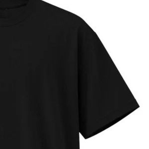 Black DropOver Tee T-shirt surdimensionné pour hommes en coton de qualité supérieure, col rond, manches courtes, coupe ample, streetwear, t-shirt basique confortable - Product Image 3