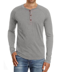 T-shirts pour hommes à manches longues, coupe classique, tissés, 100% coton biologique, écologiques, anti-rides, respirants - Product Image 6