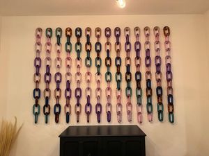 <b>Oversized</b> Resin Craft Colorful Transparent Chain Link <b>Wall</b> Accent Decorative Hanging Modern Handmade Luxury Birthday Wedding - Product Image 6