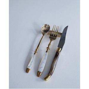 ชุดช้อนส้อมสแตนเลส ด้ามจับทำจากเขาสัตว์ อุปกรณ์ร้านอาหาร ชุดอุปกรณ์รับประทานอาหาร ขัดเงาแบบกระจก - Product Image 2