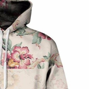 Sudadera con Capucha Estampada Floral para Hombre, Unisex, Corte Regular, Informal, para Primavera, Tejido de Poliéster, Impresión por Sublimación - Product Image 5