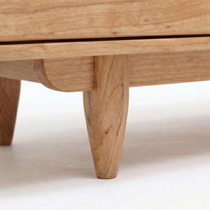 Meuble TV en teck massif, console multimédia minimaliste, meuble de salon, centre de divertissement en bois - Product Image 4