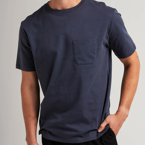 T-shirts en coton de bambou pour hommes, manches courtes, avec poche, t-shirt d'été pour hommes, haut durable, t-shirts à col rond pour hommes - Product Image 3