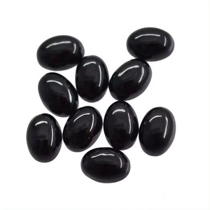 Cabochons ovales en spinelle noir naturel de 5x7mm pierres précieuses calibrées en vrac du fournisseur en gros au meilleur prix d'usine offre en ligne - Product Image 1