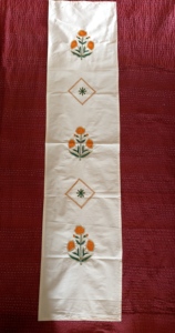 Embroidered Eco-Friendly Cotton Table <b>Runner</b> Floral Pattern Traditional Home Decor Outdoor Hand <b>Washable</b> Christmas Decor - Product Image 2
