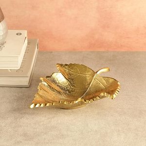 Handcrafted Aluminium <b>Gold</b> Leaf <b>Tray</b> Decorative <b>Serving</b> <b>Tray</b> Luxury Coffee Table <b>Tray</b> for Home Decor Dining Table Kitchen - Product Image 3